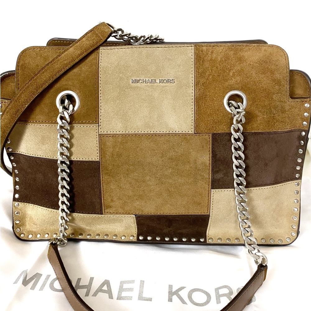 EUC Michael Michael Kors PATCHWORK ASTOR LARGE SATCHEL WITH DUSTER